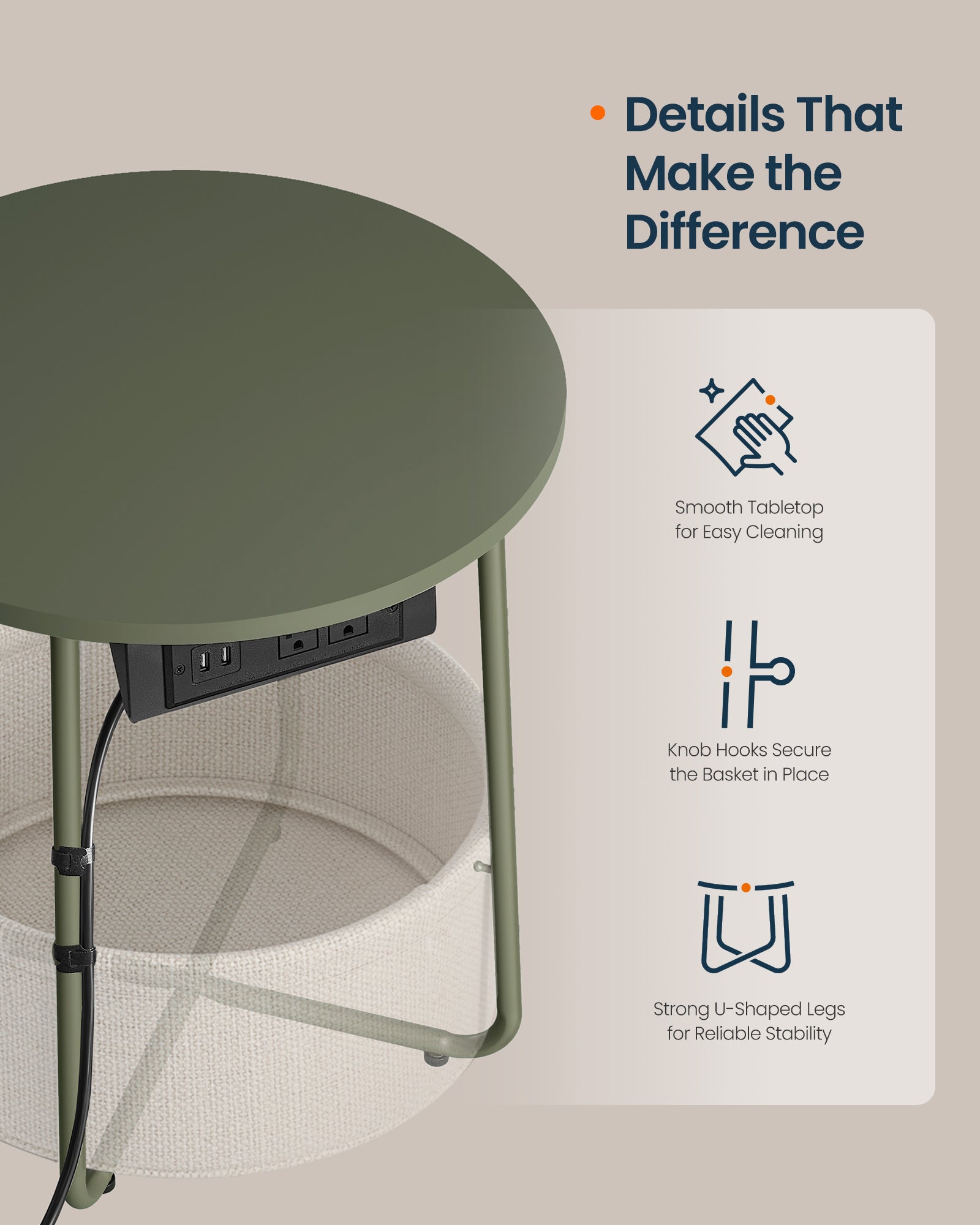 Round Side End Table - image 6