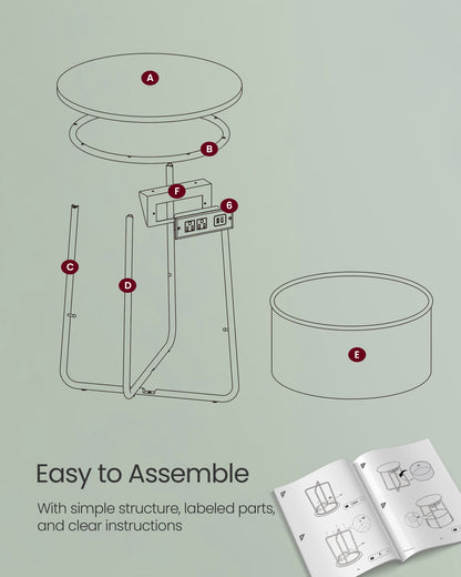 Side Table with Charging Station