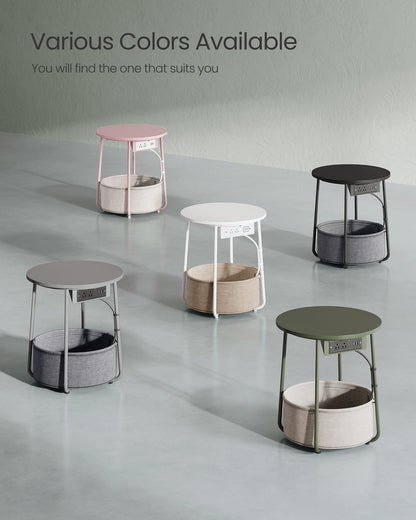 Side Table with Charging Station