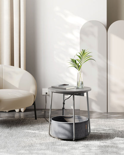 Side Table with Charging Station