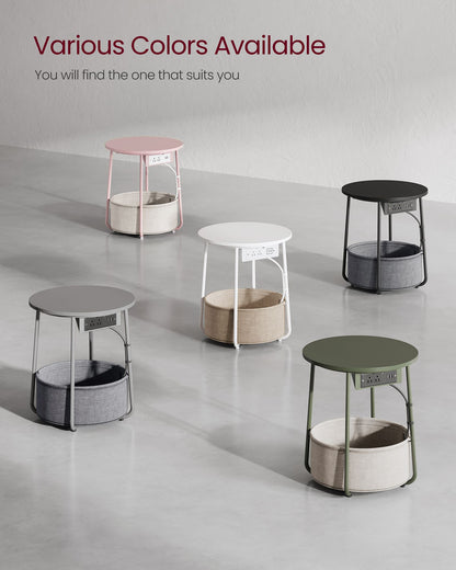 Side Table with Charging Station