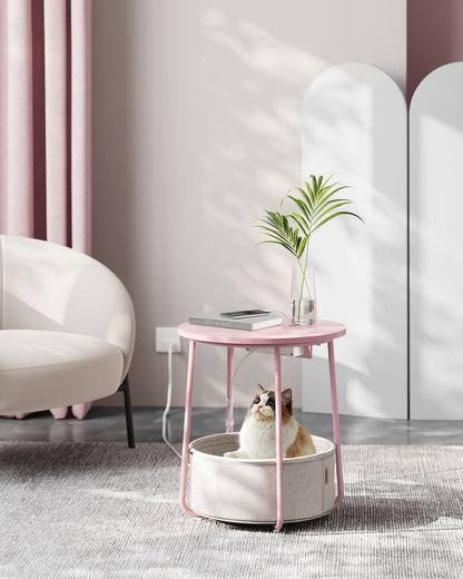 Side Table with Charging Station