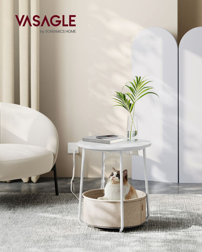Side Table with Charging Station