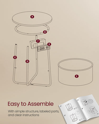 Side Table with Charging Station