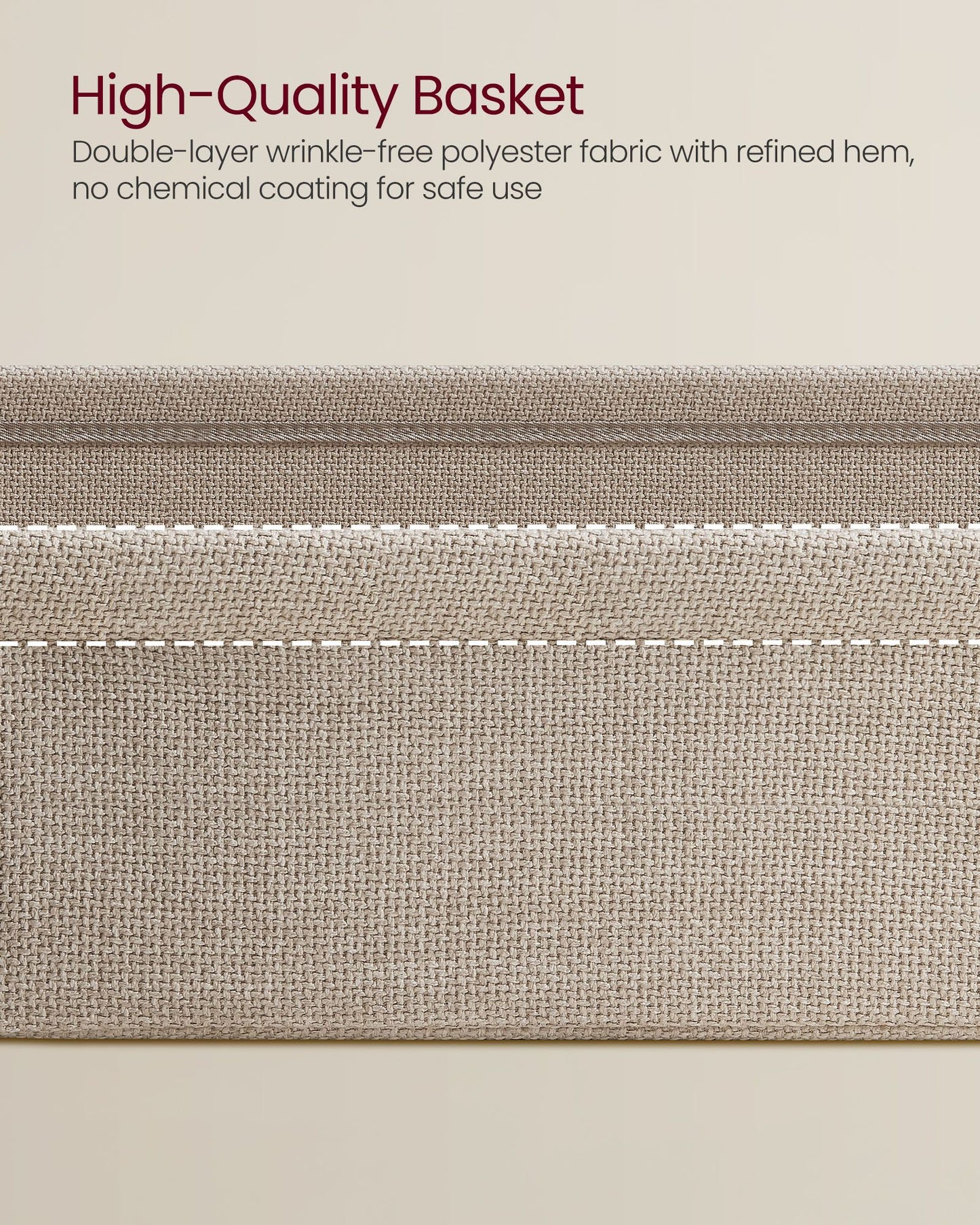 Rectangular Bedside Table with Fabric Basket