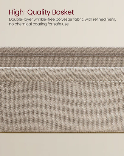 Rectangular Bedside Table with Fabric Basket