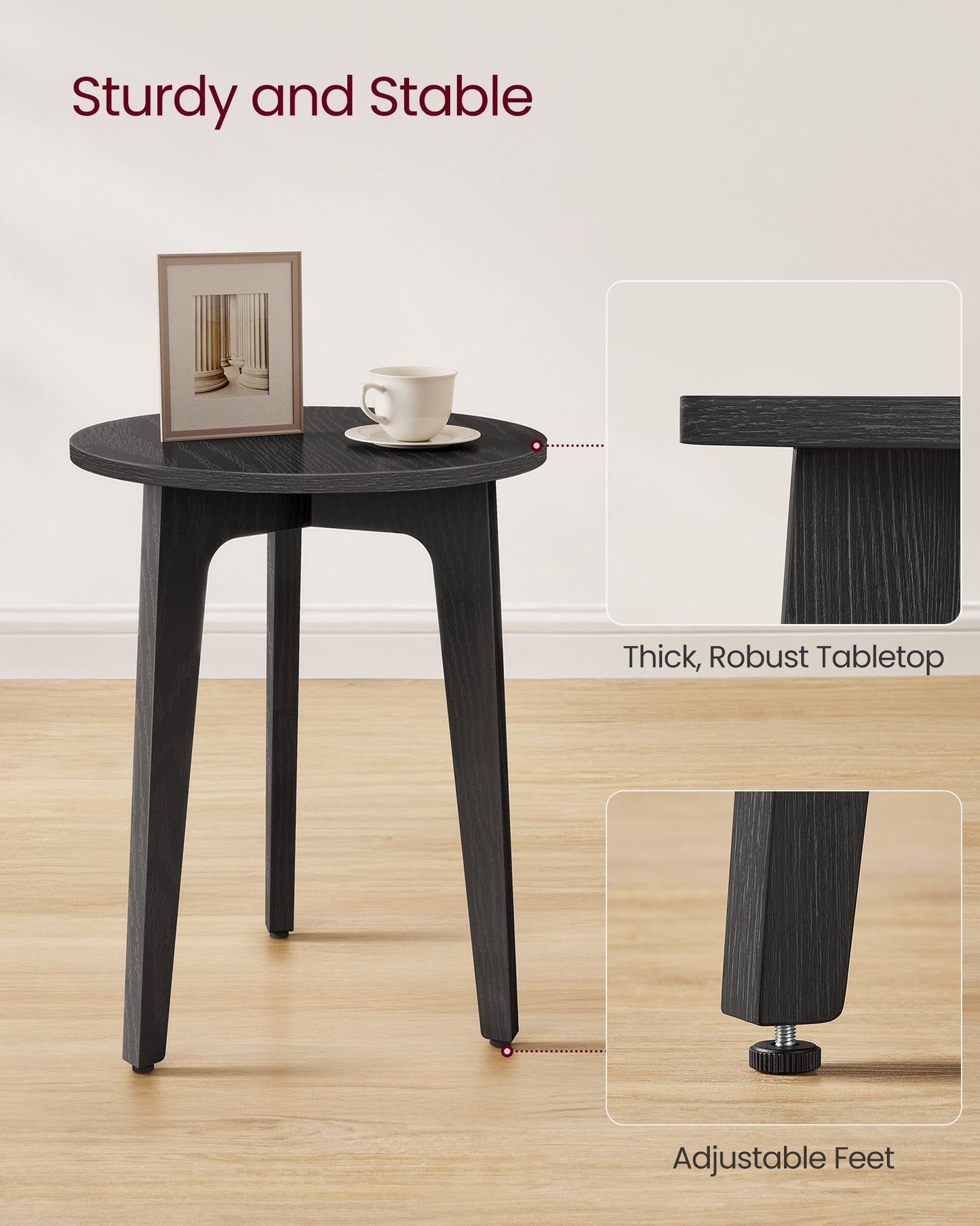 MAEZO Collection - Small Side Table, Round End Table
