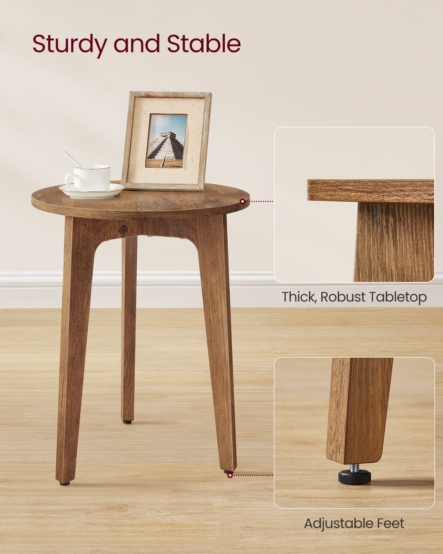 MAEZO Collection - Small Side Table, Round End Table