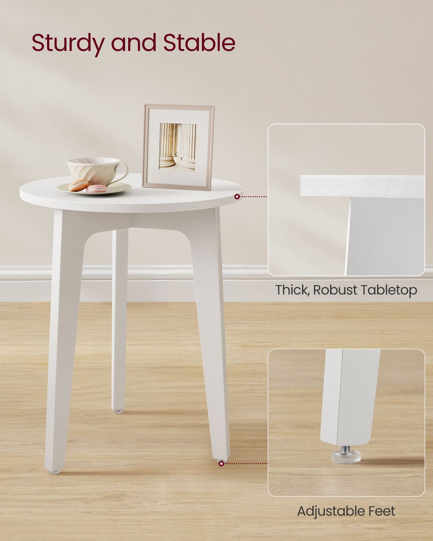 MAEZO Collection - Small Side Table, Round End Table