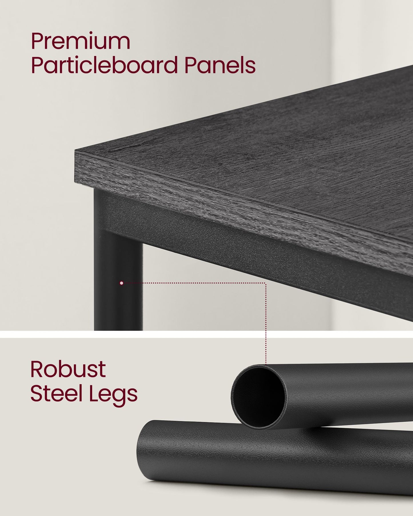 Set of 2 Side Tables Misty Gray and Classic Black