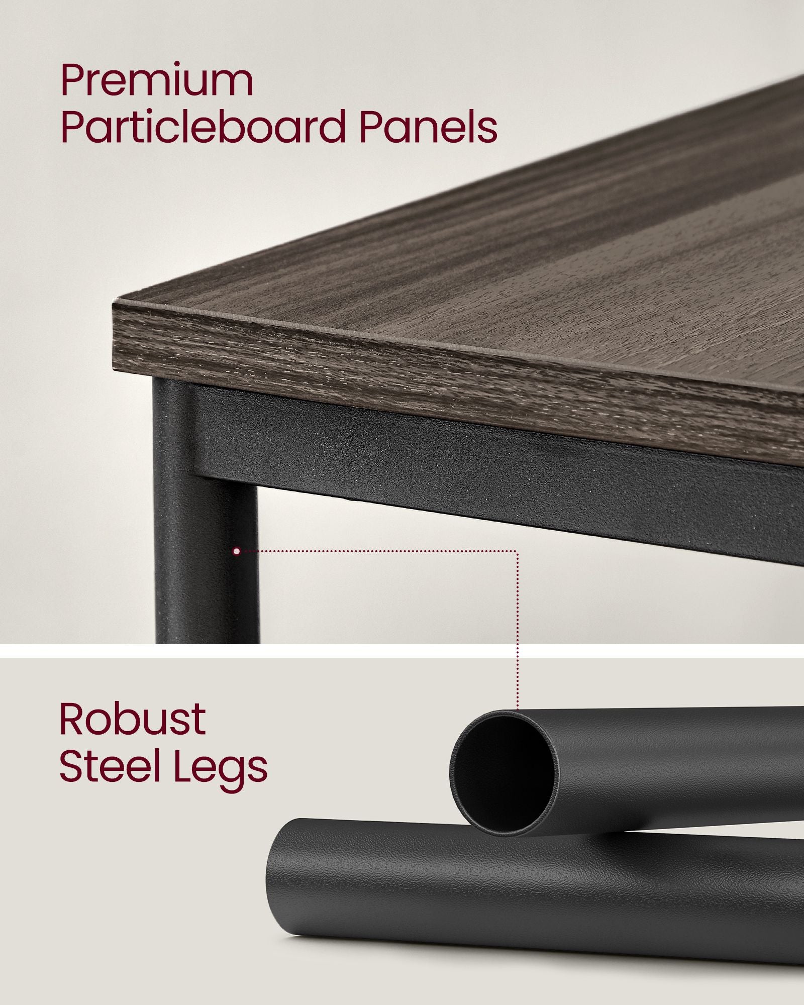 Set of 2 Side Tables Chestnut Brown and Classic Black - HWLEXTRA 