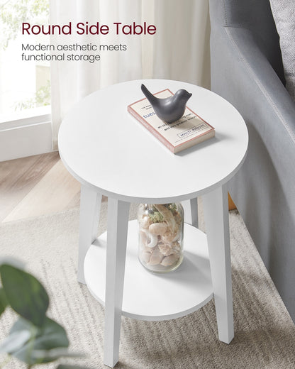 Round End Table with Lower Shelf