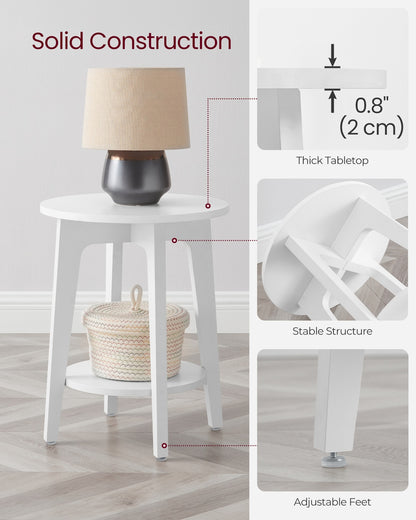 Round End Table with Lower Shelf