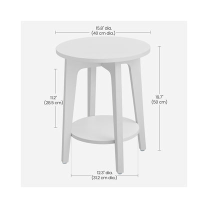 Round End Table with Lower Shelf