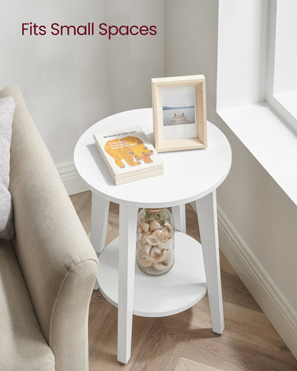 Round End Table with Lower Shelf