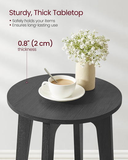 Round End Table with Lower Shelf