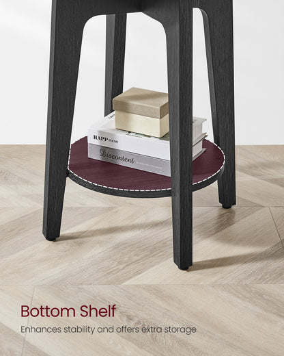 Round End Table with Lower Shelf
