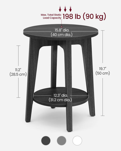 Round End Table with Lower Shelf