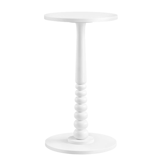 MARIEL Collection - Round Side Table with Solid Wood Leg Cloud White - image 1