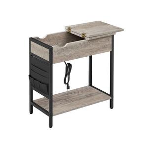 Side Table with USB Ports and Outlets - HWLEXTRA 