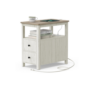 Side Table with Charging Station
