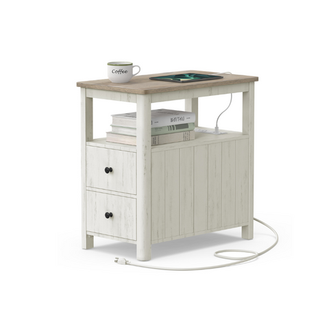 Side Table with Charging Station