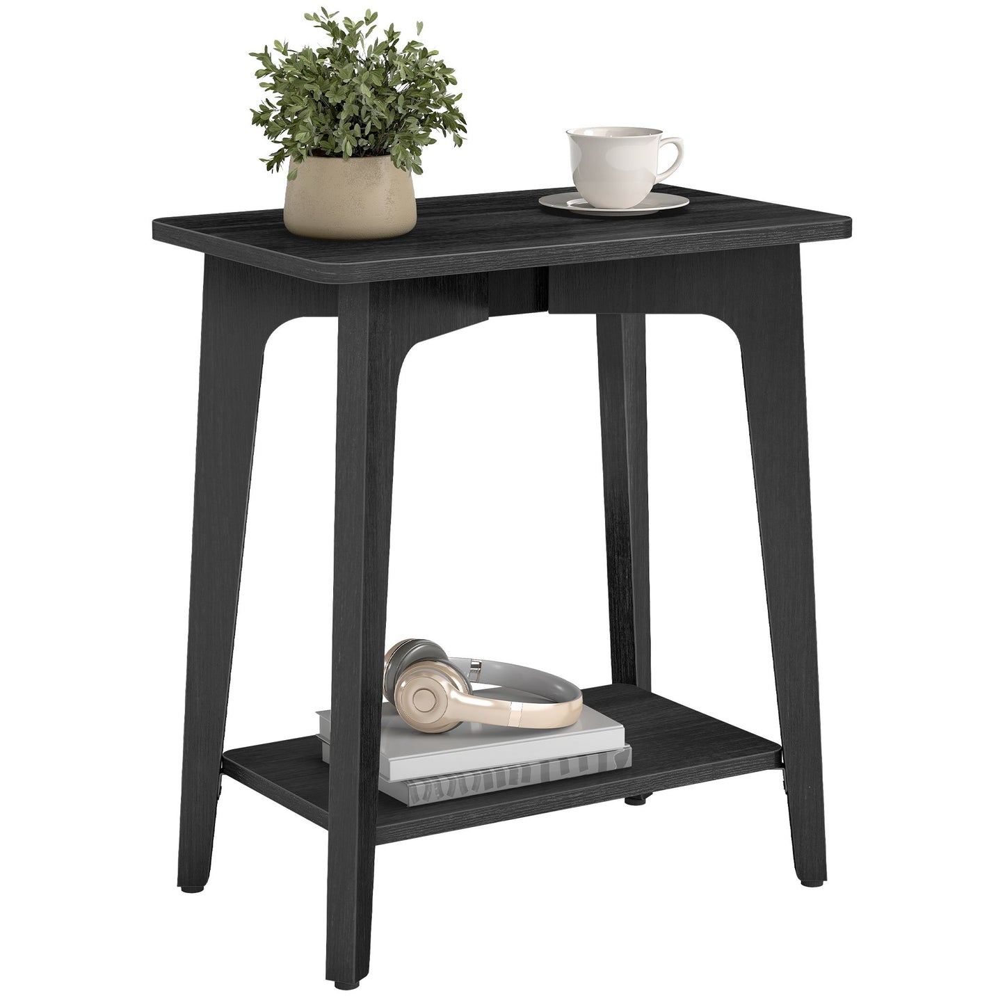MAEZO Collection - Side Table, 2-Tier Small Rectangular End Table