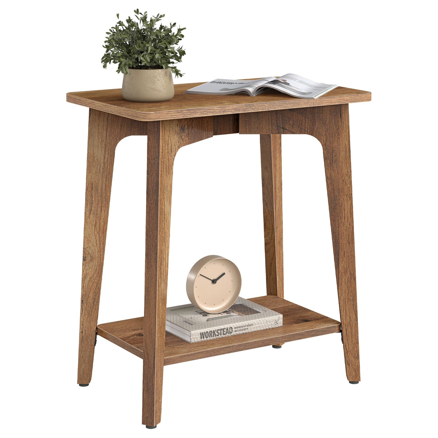 MAEZO Collection - Side Table, 2-Tier Small Rectangular End Table