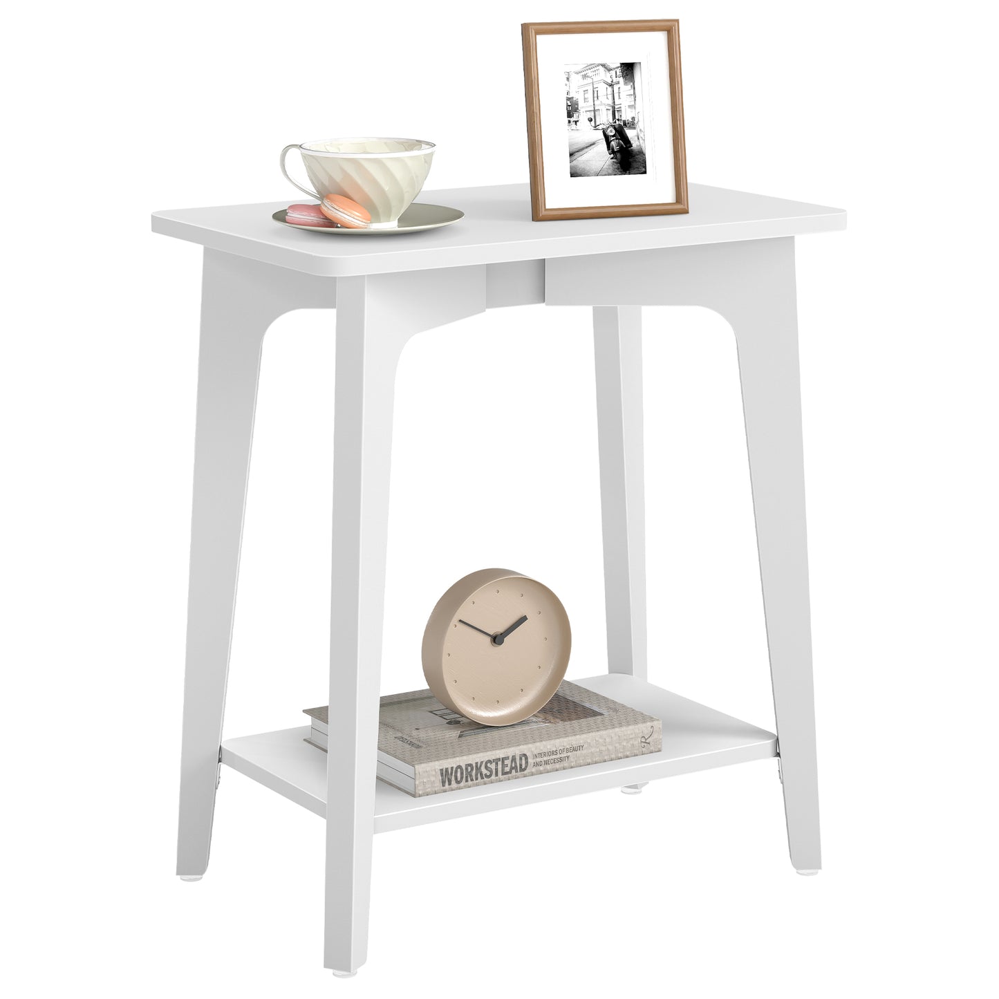 MAEZO Collection - Side Table, 2-Tier Small Rectangular End Table