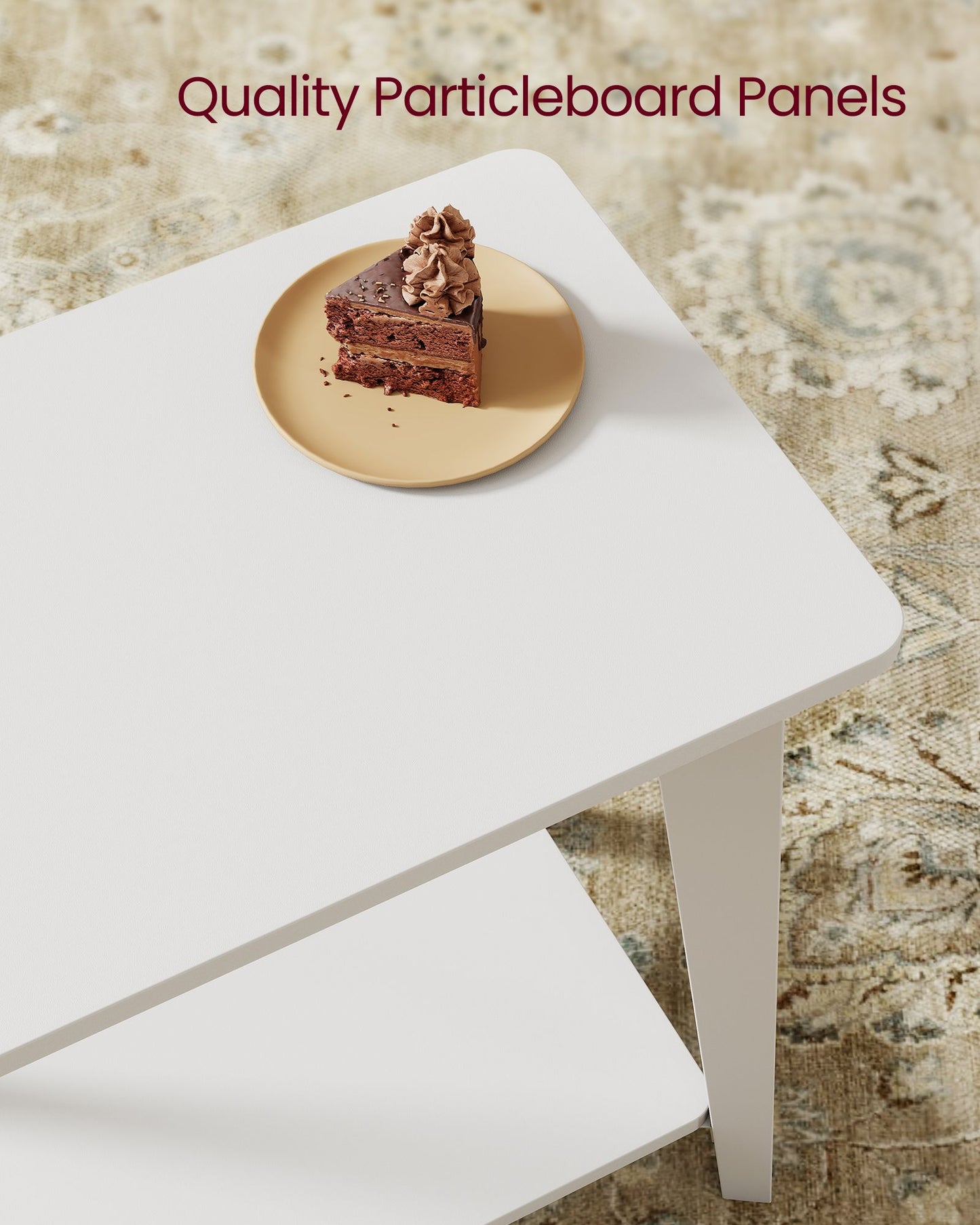 MAEZO Collection - Side Table, 2-Tier Small Rectangular End Table