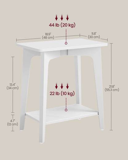 MAEZO Collection - Side Table, 2-Tier Small Rectangular End Table