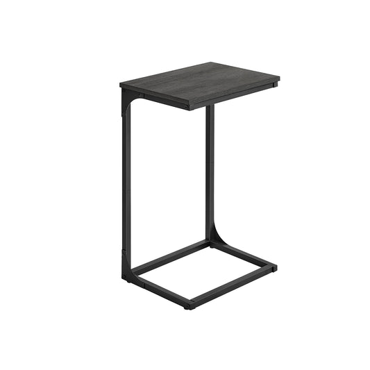 C-Shaped End Table with Metal Frame
