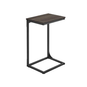 C-Shaped End Table with Metal Frame