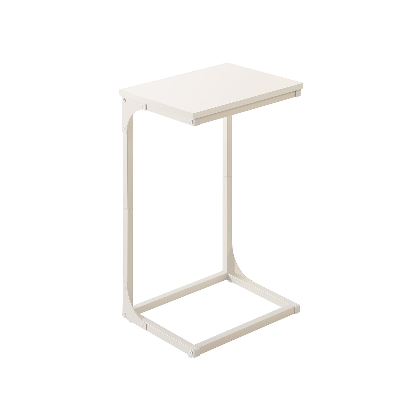 C-Shaped End Table with Metal Frame