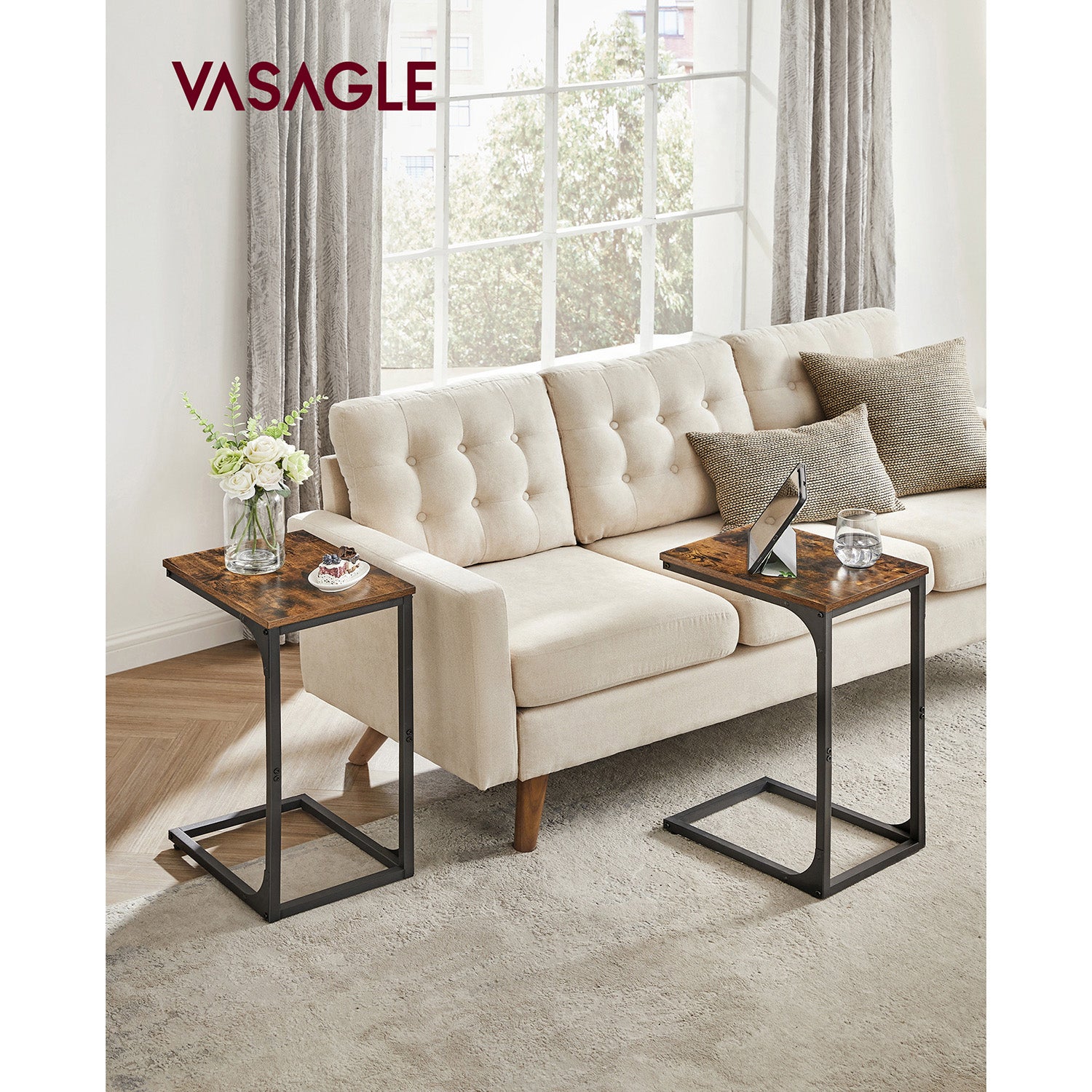 Set of 2 C-Shaped End Table - HWLEXTRA 