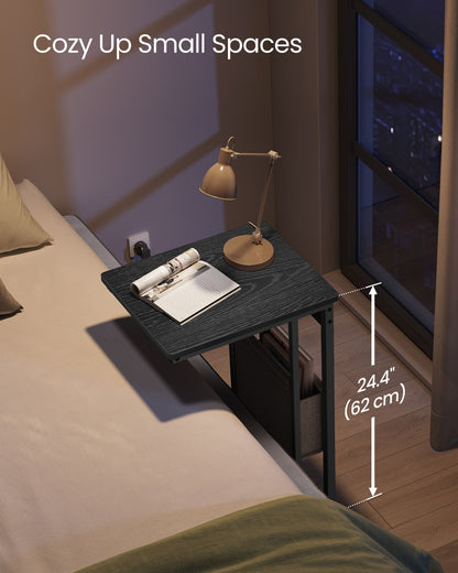 C-Shaped Side Table with Charging Station