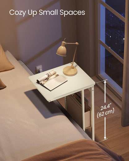 C-Shaped Side Table with Charging Station