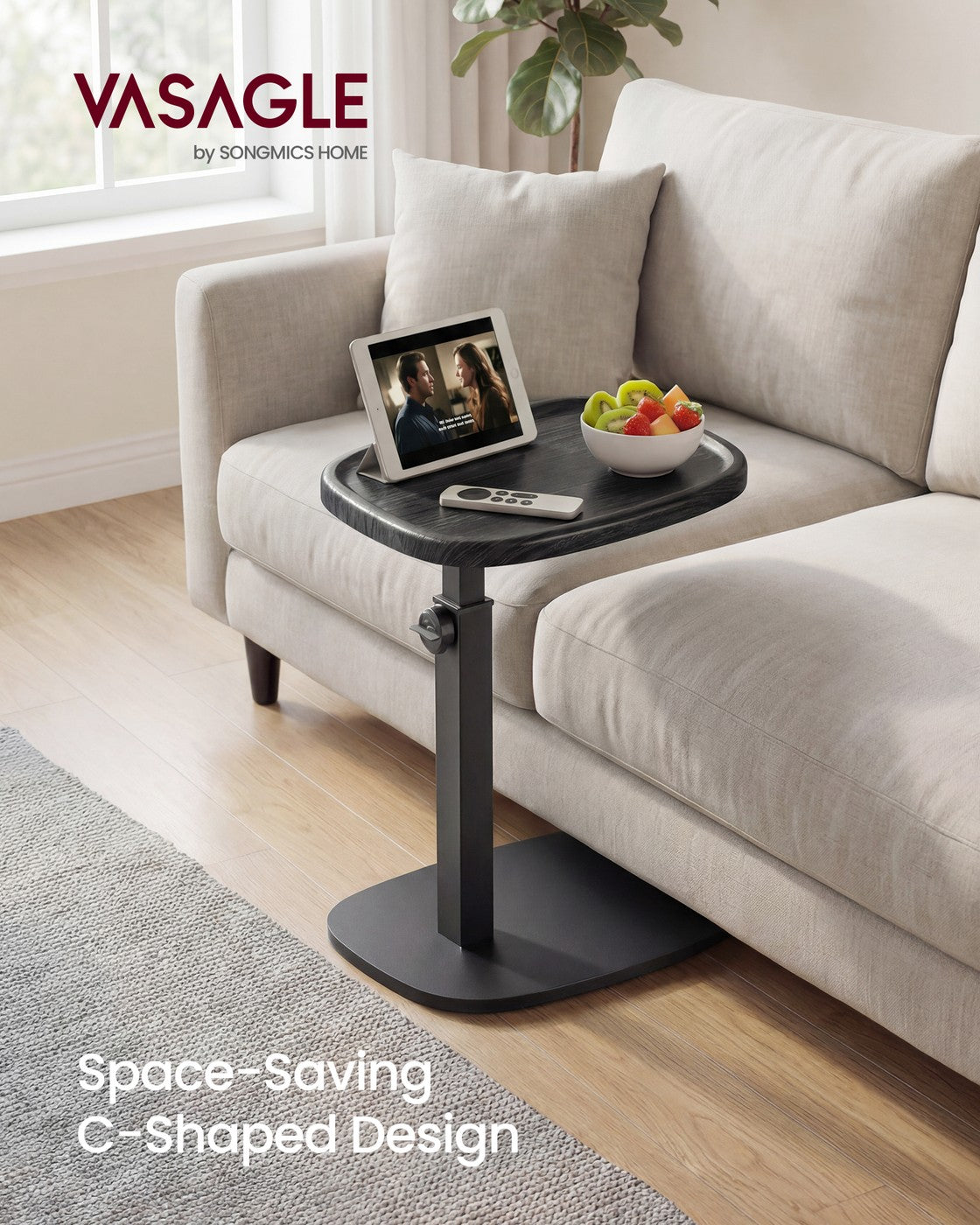 Couch Table, C-Shaped Sofa Side End Table, Bedside Table - image 9