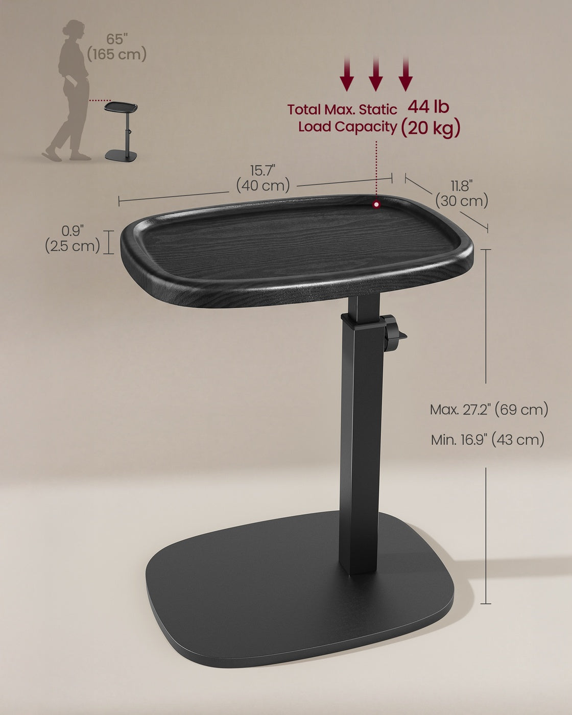 Couch Table, C-Shaped Sofa Side End Table, Bedside Table - image 14