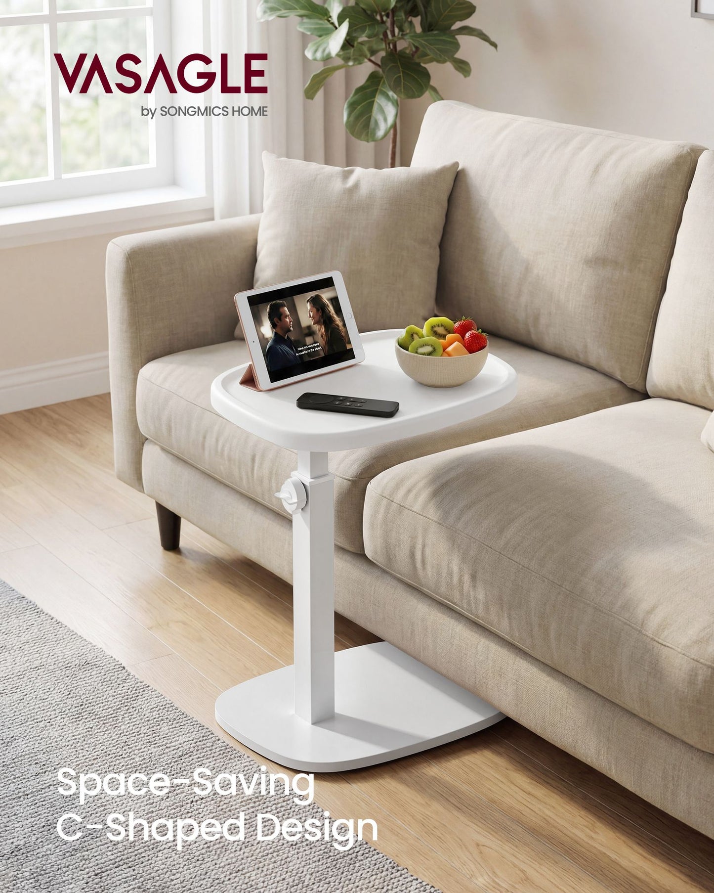 Couch Table, C-Shaped Sofa Side End Table, Bedside Table - image 16