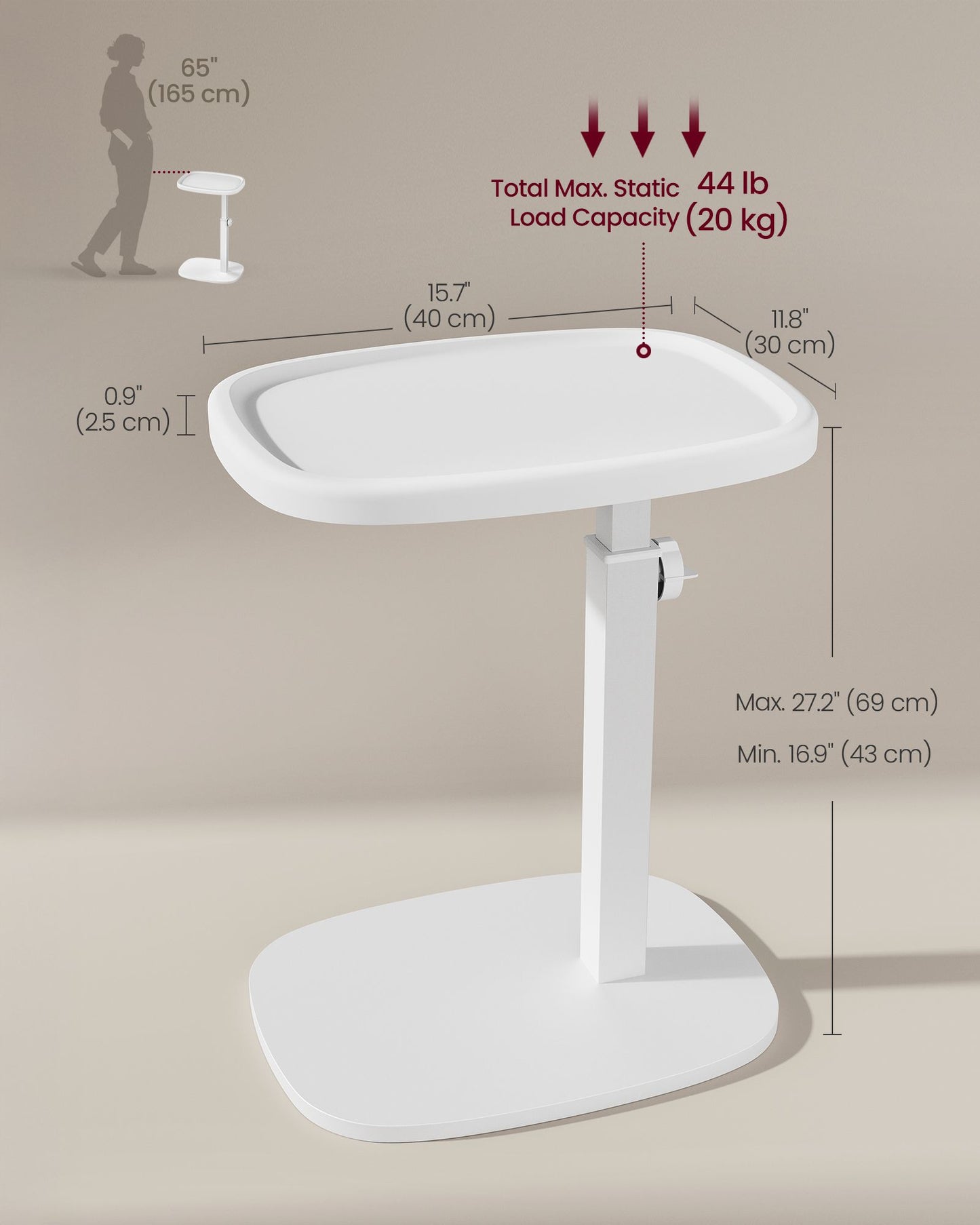 Couch Table, C-Shaped Sofa Side End Table, Bedside Table - image 19
