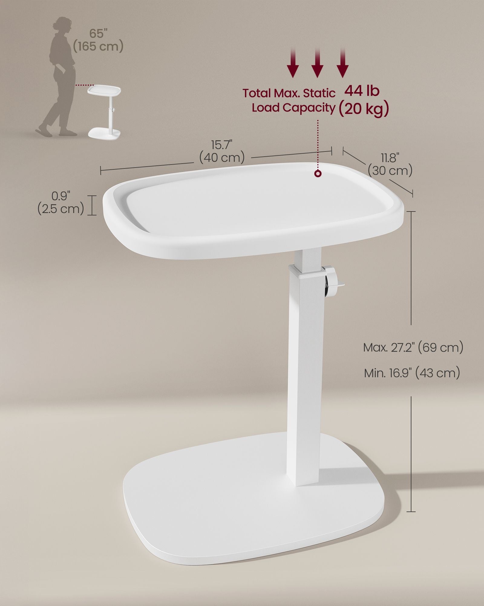 Couch Table, C-Shaped Sofa Side End Table, Bedside Table - image 19