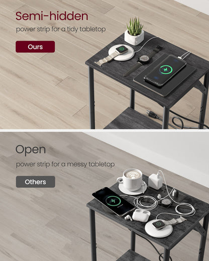 Set of 2 End Table with Charging Station