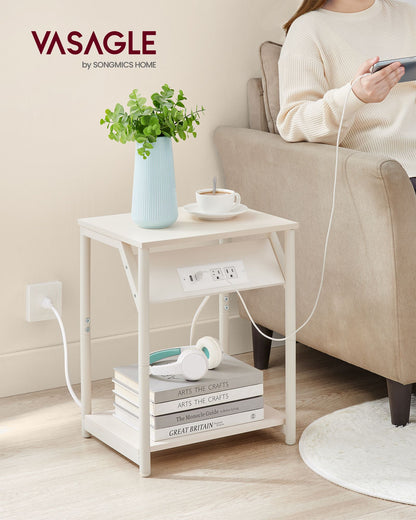 Set of 2 End Table with Charging Station