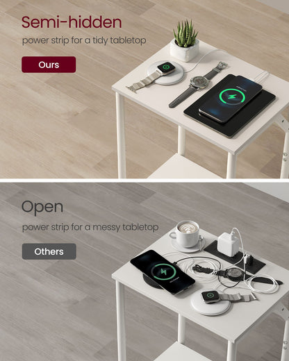 Set of 2 End Table with Charging Station