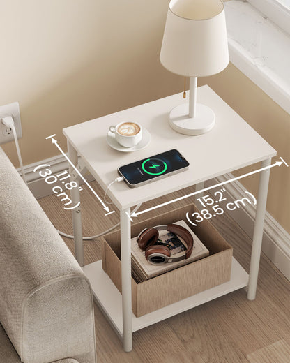 Set of 2 End Table with Charging Station