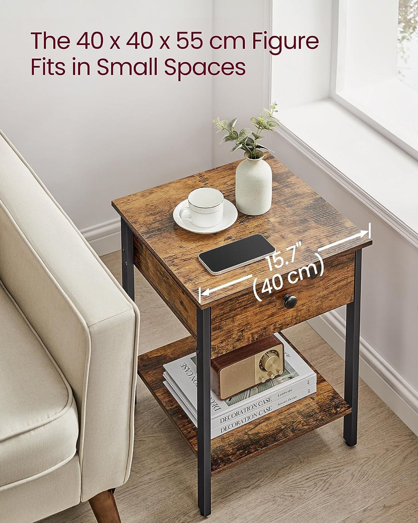 Rustic Brown Nightstand - image 7