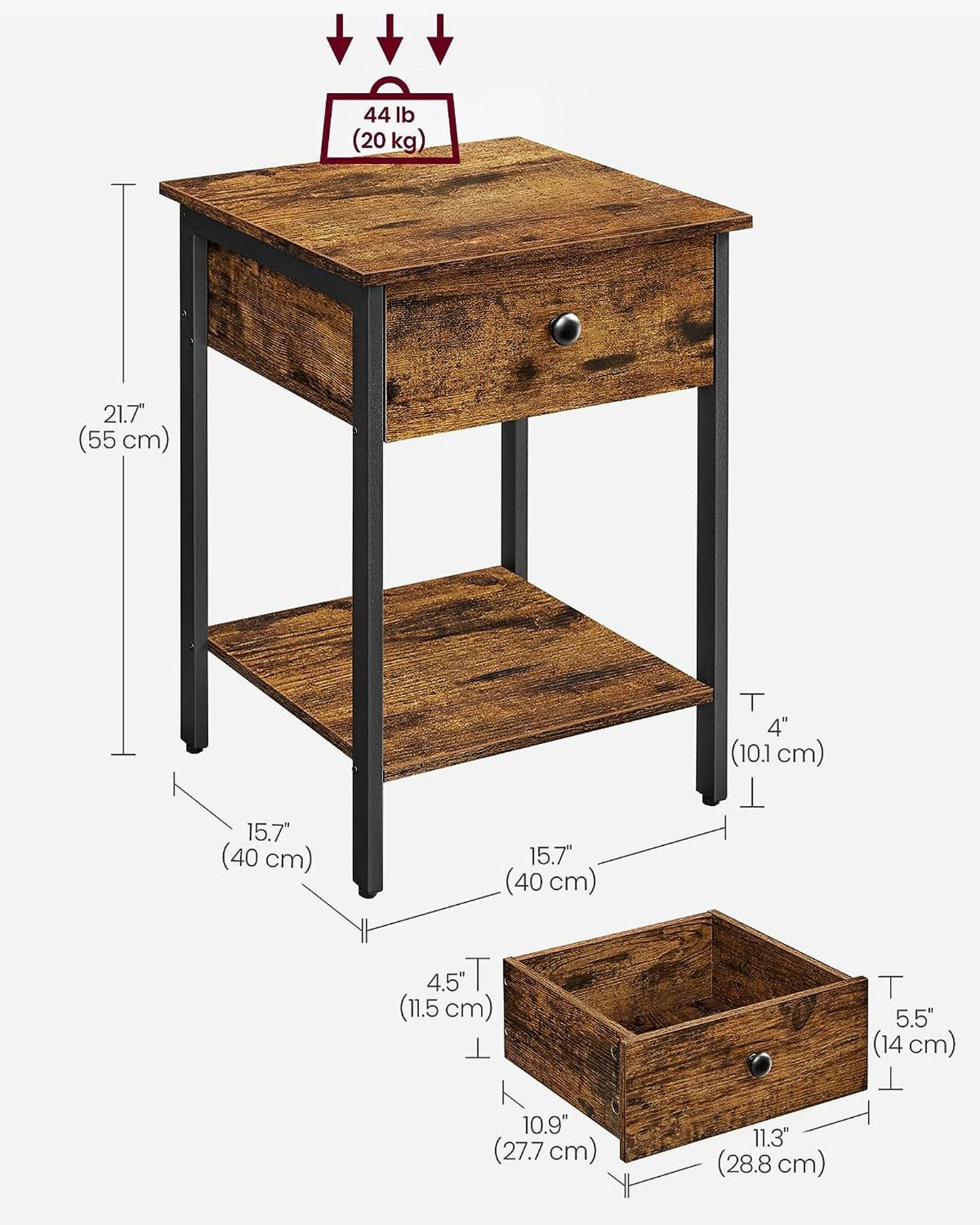 Rustic Brown Nightstand - image 9