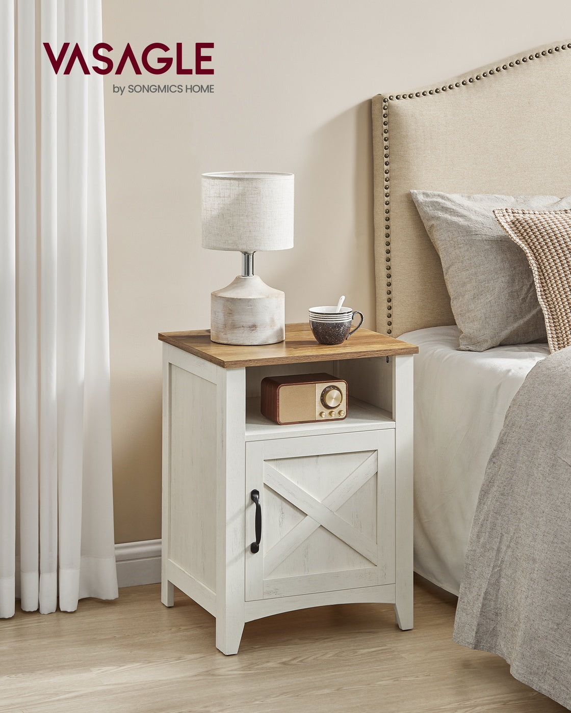 Farmhouse Nightstand with Barn Door