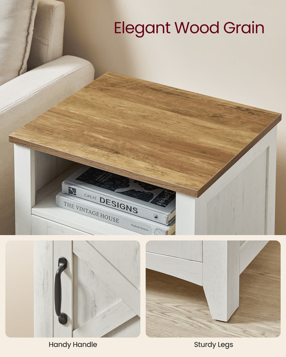 Farmhouse Nightstand with Barn Door